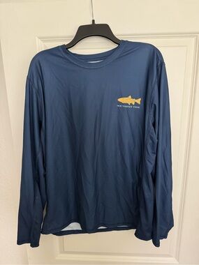 Southern Tide Men’s Long-Sleeve Swim Rash Guard - Navy with Gold Fish Logo